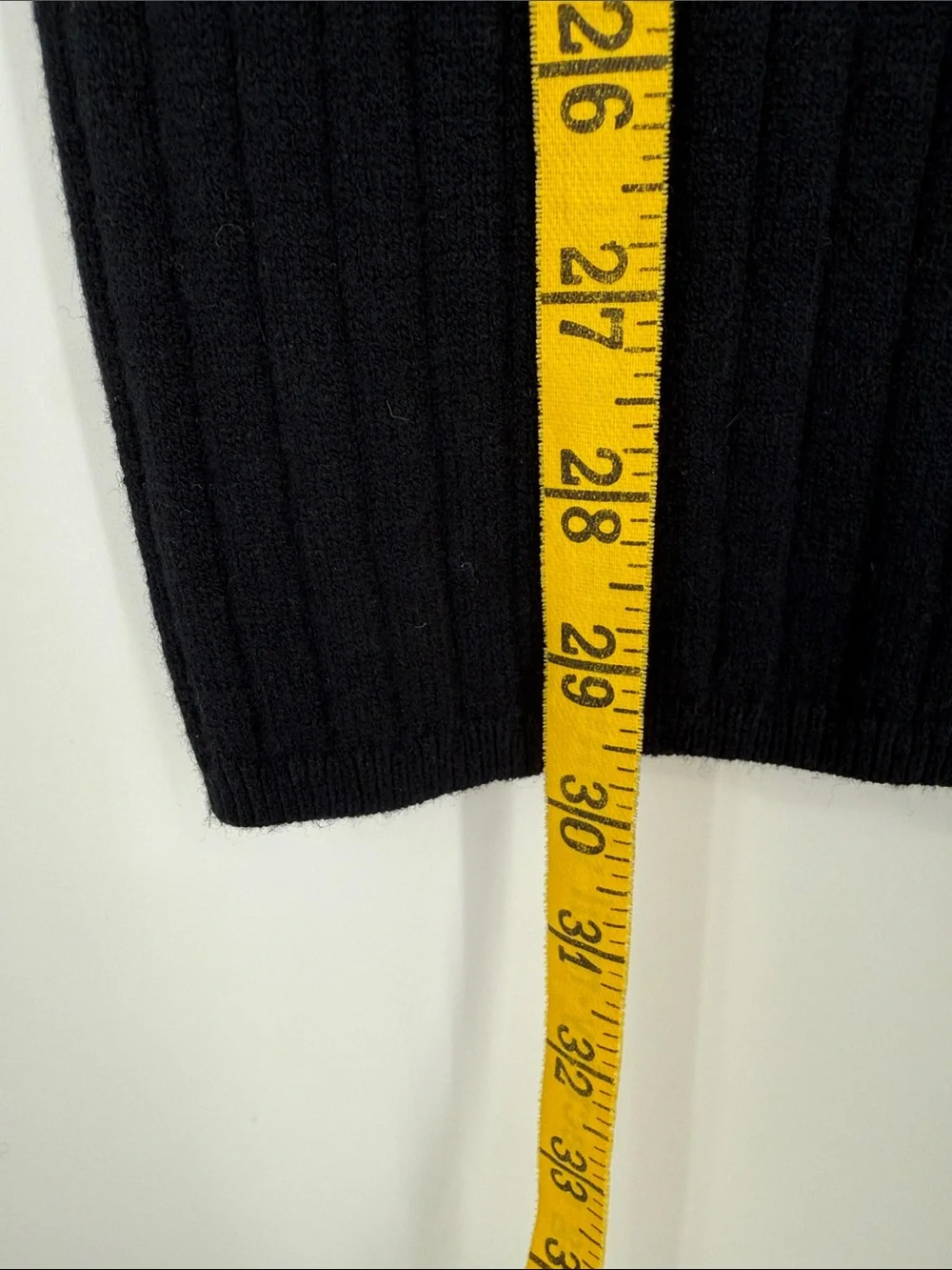 ABLE Black Ribbed Sweater Pencil midi skirt  side slit size small
